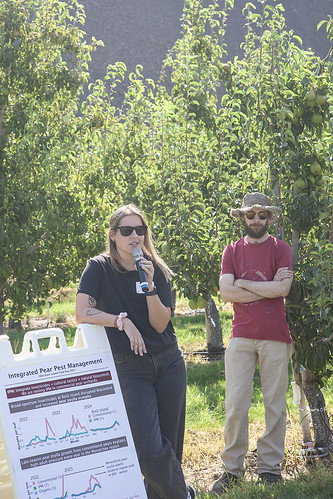 Molly Sayles speaks at a field day