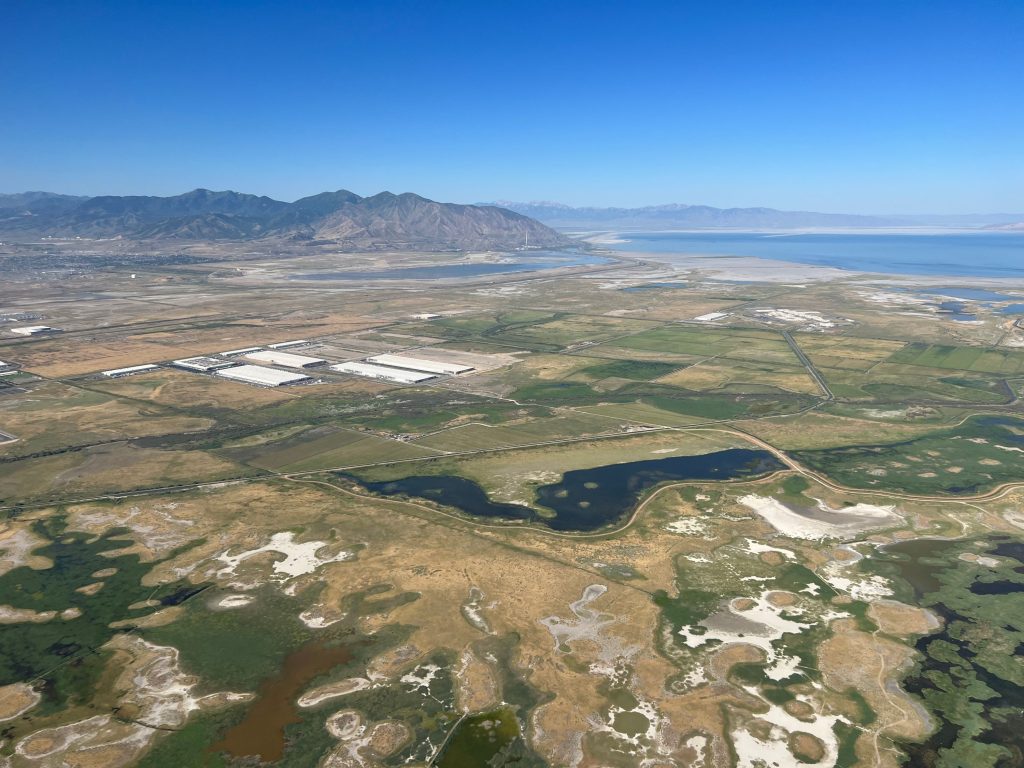 An aerial view of Utah State Correctionl Facility on a clear day.