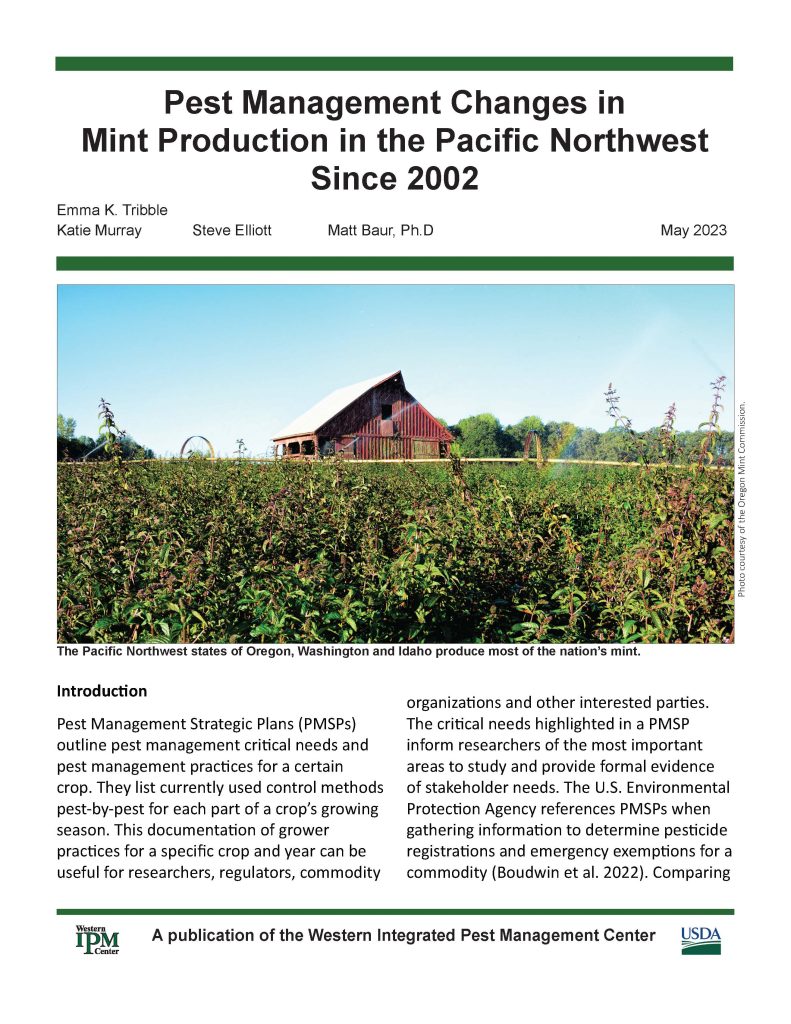 The front cover of the mint report