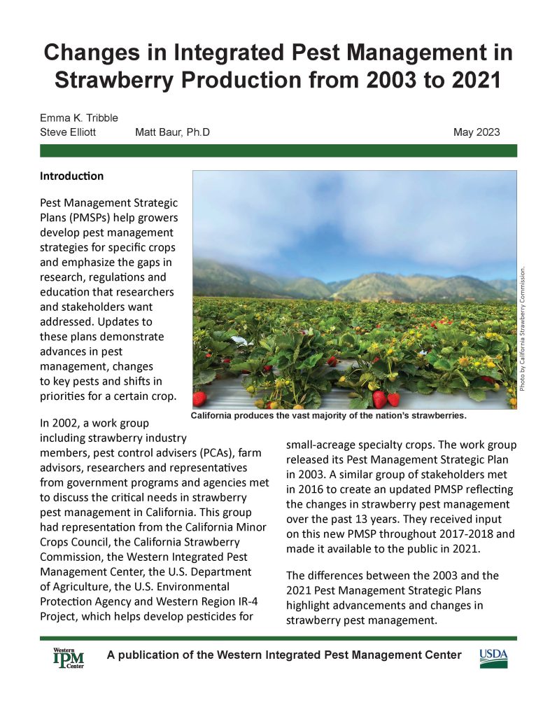 The front cover of the strawberry report