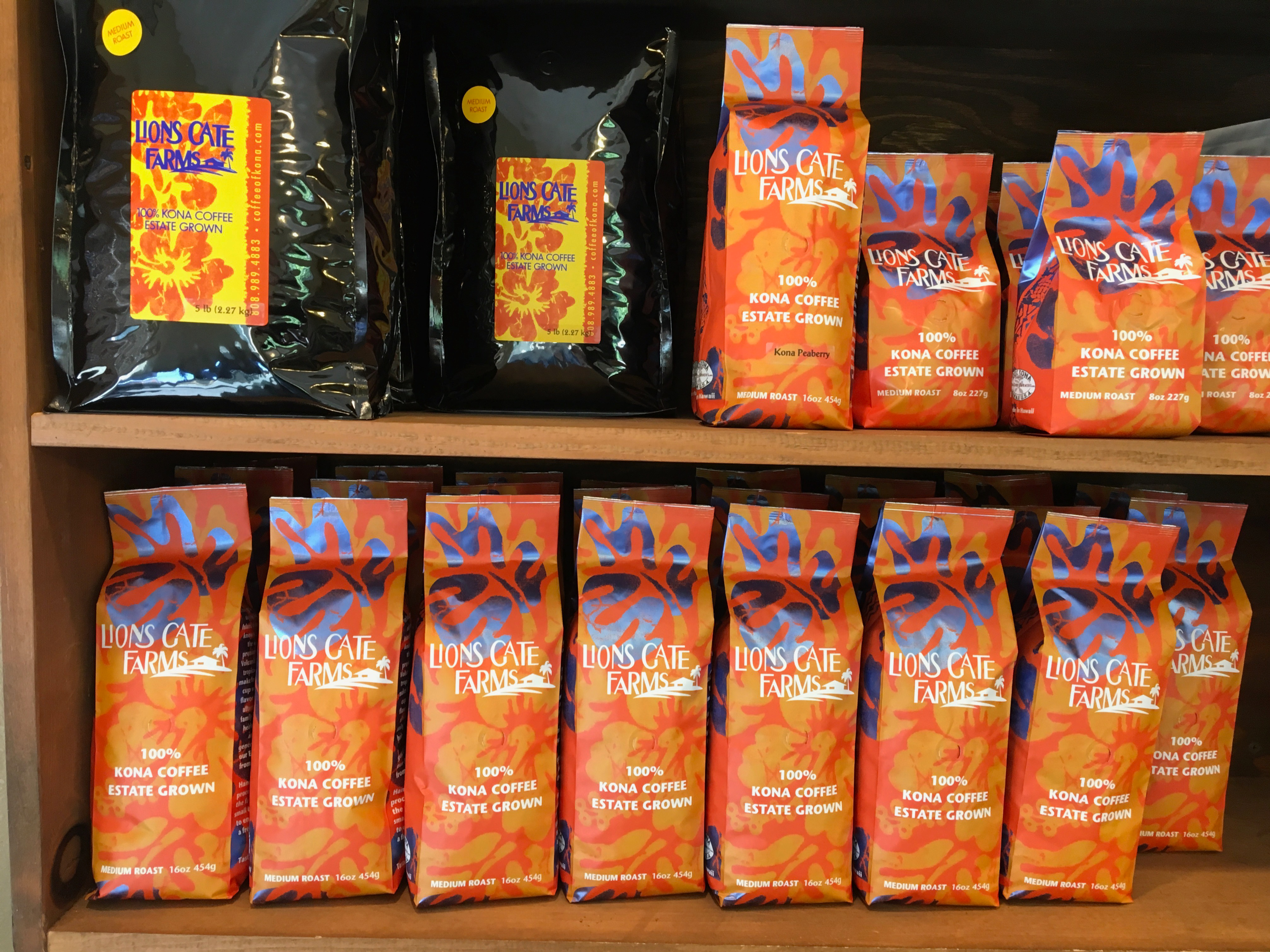 Bags of Lions Gate Coffee