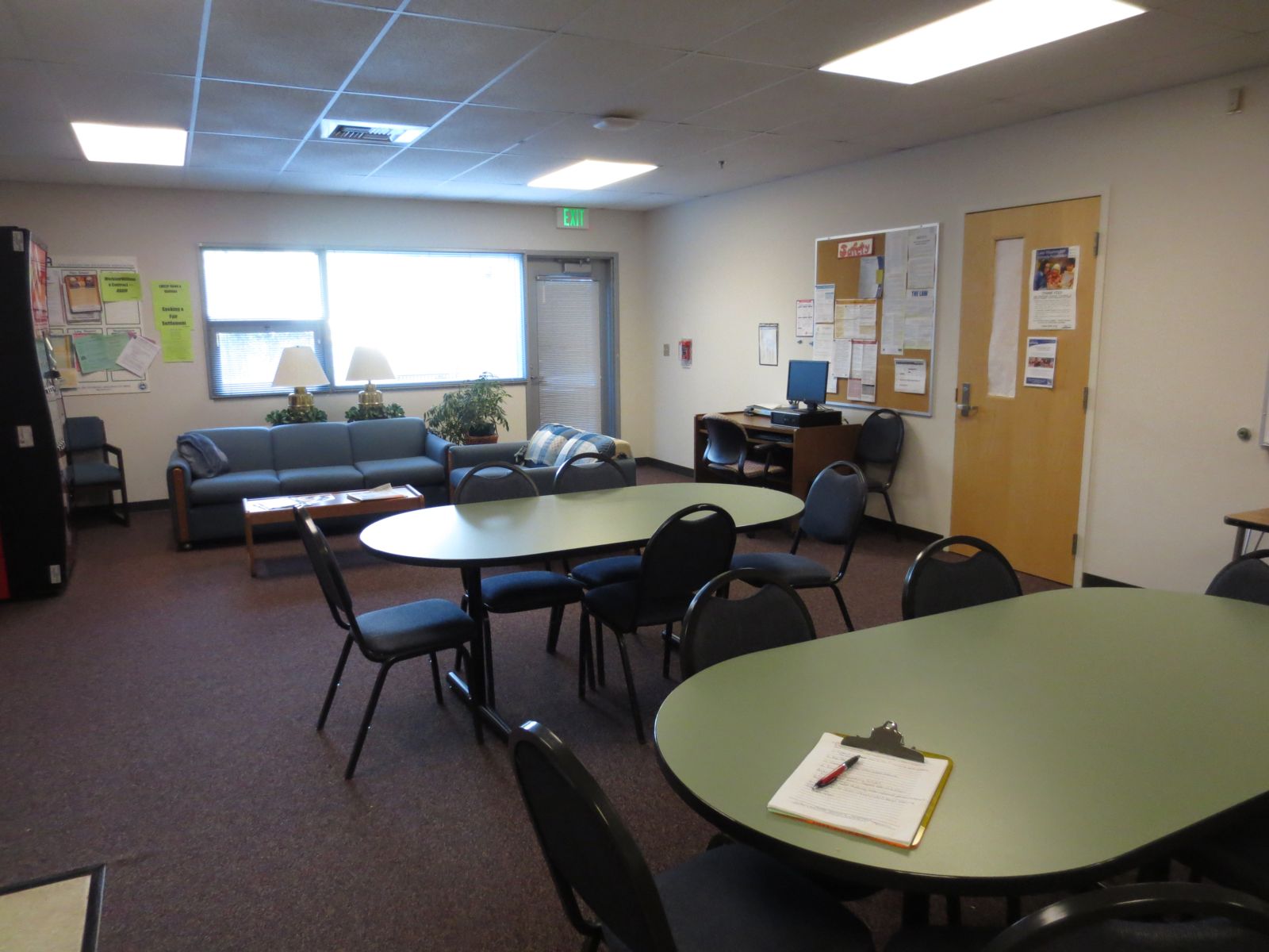 A classroom.